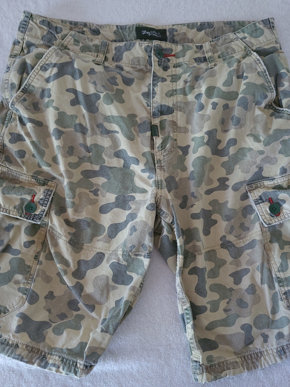 LRG Lifted Research Group Camo Cargo Shorts Cotton Utility Reinforced Sz 36
